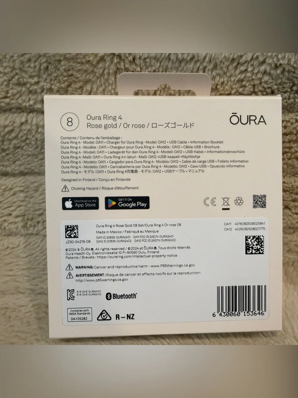 Oura Ring 4 Smart Ring – Rose Gold size 8